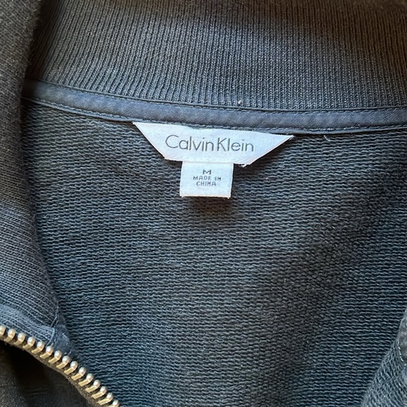 Calvin Klein Mens Bomber Jacket Black Lightweight Full Zip Long Sleeve Sz M - Picture 3 of 5